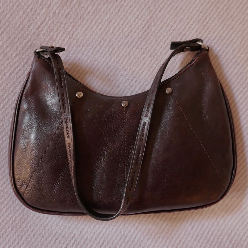 Yves Saint Laurent mini leather burgundy shoulder bag